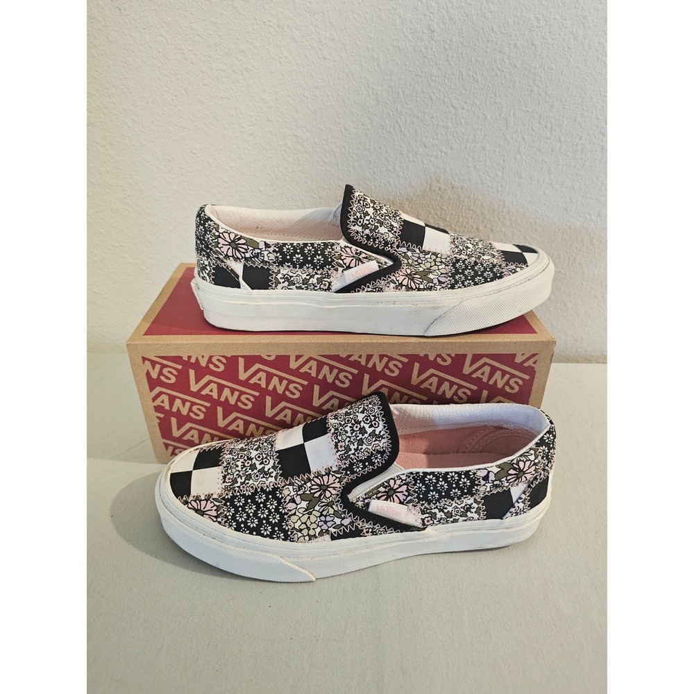 Vans Classic Slip-On Patchwork Floral Multi Marshmallow Mens 5 Womens 6.5